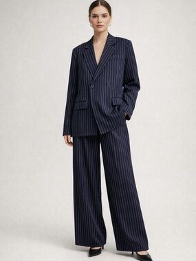 NWT -Navy Blue Pin Striped 2-Piece Suit
